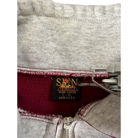 Vintage 90s New York Spellout Mens Large 1/4 Zip Pullover Sweatshirt VTG - Picture 3 of 7